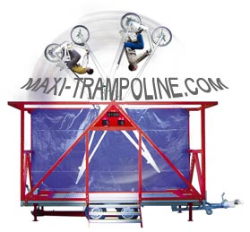 TRAILER BUNGEE TRAMPOLINE MOBILE by MAXI-TRAMPOLINE.com Leader in design and production of amusement sports attractions, recreation rides and Fun sport games like the BUNGEE TRAMPOLINE, bungy trampoline, 1in1 4in1 5in1 6in1 SALTO Trampolino, fix stationary portable and mobile bungee trampoline on trailer, ELASTIC jump 1 way 2 ways 4 ways 5 ways 6ways, aerojump, 1-in-1 eurobungee trampolin, trailer CLIMBING walls, COMBO jumping and climbing wall 2 bays 3bays 4 bays, Funball Shootair compressed air cannons ball from 1 to 30 cannons, Playgrounds, Bobsleigh Roller Coaster, Rodeo mechanic bull and horse, Aero spaces bikes, bungy jumping, Sling Shot, play grounds, aerotrim gyroscope, extreme Fun rides, foam air cannon ball game, inflatable thing, Leisure theme ATTRACTIONS and AMUSEMENT Parks CONSULTING and more products and services - WEB SITE: www.maxi-trampoline.com - CONTACT EMAIL: infogames@maxi-trampoline.com