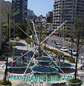 BUNGEE TRAMPOLINE 5in1 by MAXI-TRAMPOLINE.com Leader in design and production of amusement sports attractions, recreation rides and Fun sport games like the BUNGEE TRAMPOLINE, bungy trampoline, 5-in-1 SALTO Trampolino, stationary and mobile bungee trampoline ELASTIC jump, aerojump, 5in1 eurobungy trampoline, trailer CLIMBING walls, COMBO jumping and climbing wall, Funball Shootair compressed air cannons ball, Playgrounds, Bobsleigh Roller Coaster, Rodeo mechanic bull and horse, Aero spaces bikes, bungy jumping, Sling Shot, gyroscope, extreme Fun rides, foam air cannon ball game, inflatable thing, Leisure theme ATTRACTIONS and AMUSEMENT Parks CONSULTING… and more products and services - WEB SITE: www.maxi-trampoline.com - CONTACT EMAIL: infogames@maxi-trampoline.com
