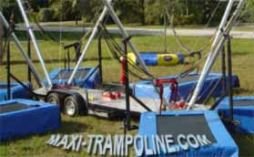 TRAILER BUNGEE TRAMPOLINE MOBILE by MAXI-TRAMPOLINE.com Leader in design and production of amusement sports attractions, recreation rides and Fun sport games like the BUNGEE TRAMPOLINE, bungy trampoline, 1in1 4in1 5in1 6in1 SALTO Trampolino, fix stationary portable and mobile bungee trampoline on trailer, ELASTIC jump 1 way 2 ways 4 ways 5 ways 6ways, aerojump, 4-in-1 eurobungy trampoline, trailer CLIMBING walls, COMBO jumping and climbing wall 2 bays 3bays 4 bays, Funball Shootair compressed air cannons ball from 1 to 30 cannons, Playgrounds, Bobsleigh Roller Coaster, Rodeo mechanic bull and horse, Aero spaces bikes, bungy jumping, Sling Shot, play grounds, aerotrim gyroscope, extreme Fun rides, foam air cannon ball game, inflatable thing, Leisure theme ATTRACTIONS and AMUSEMENT Parks CONSULTING… and more products and services - WEB SITE: www.maxi-trampoline.com - CONTACT EMAIL: infogames@maxi-trampoline.com